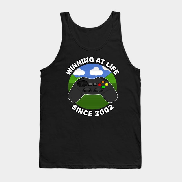 21st Birthday Gamer Winning At Life Since 2002 Tank Top by doodlerob